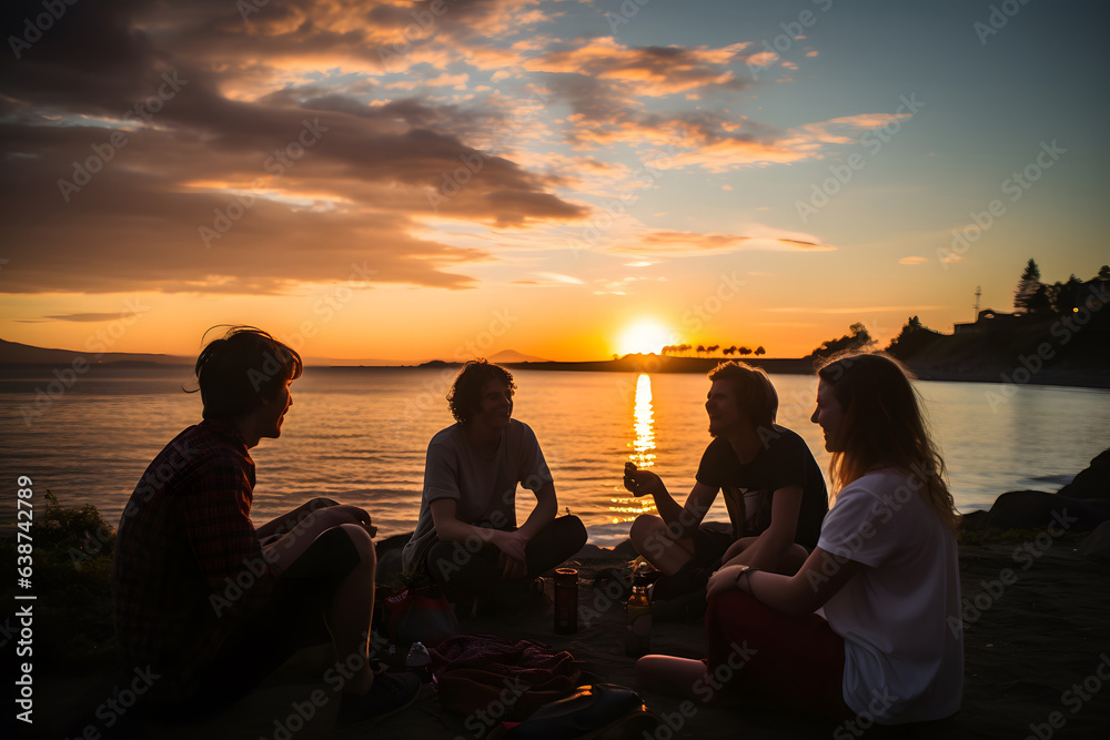 Diverse group of young friends having fun in beach Millennial student people enjoying college holid Diverse group of young friends having fun in beach Millennial student people enjoying college holid