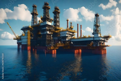 ffshore oil rig drilling for petroleum beneath the ocean floor
