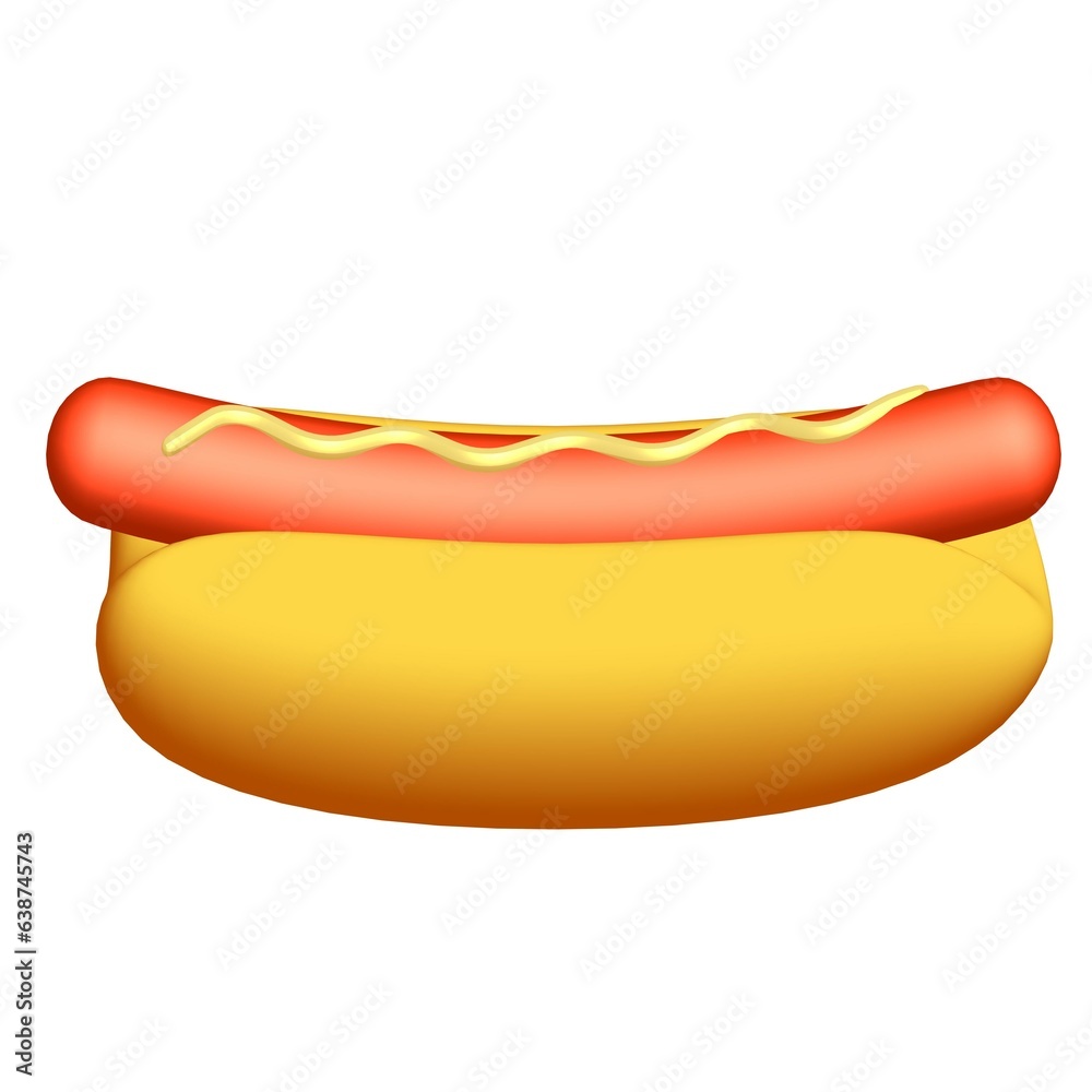 Hotdog fast food. 3d render Hotdog fast food. 3d render