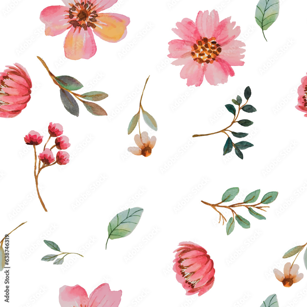 watercolor flower seamless pattern
