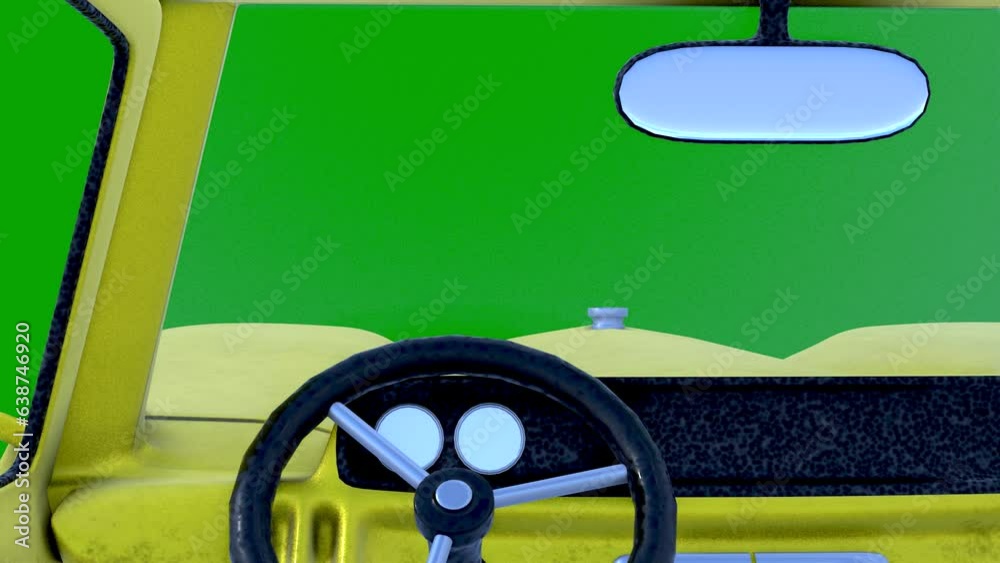 Vidéo Stock Car Auto Interior Green Screen 3D Rendering Animation