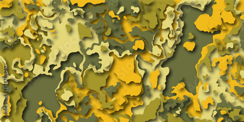 Abstract seamless foliage shape design with macro nature green camoflage and glass parsley moss flora summer design with colourful grass leaf and plant texture