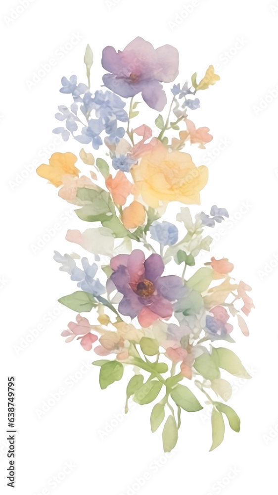 Watercolor flower clip art