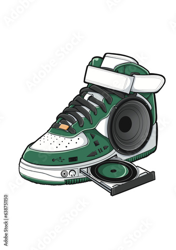 sneaker bluetooth, green colour
