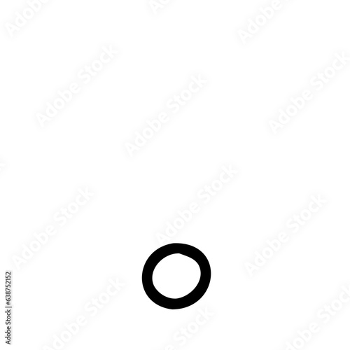 Symbol full stop outline font in outline bubble style isolated on white background. For branding, font, logo, abc, presentation, alphabet, signboard, lettering, education.