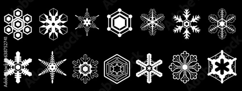 雪の結晶　モノクロ※Affinity Designer作成svgファイル