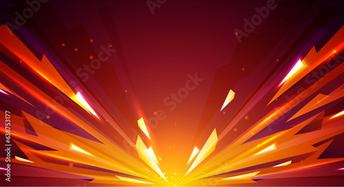Falling Orange Fire Arrows. Dynamic Abstract Background.