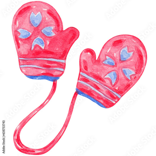 mittens christmas watercolor illustration design