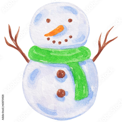 snowman christmas watercolor illustration design