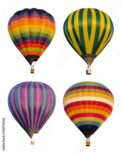 Colorful balloons on transparent background.