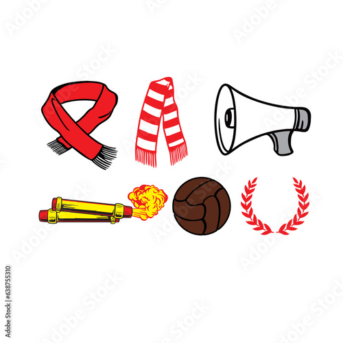 a set of vector illustrations of football supporters ornaments