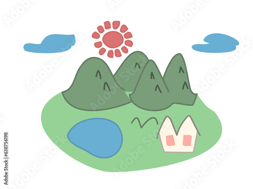 シンプルな山と山 © 絵しりとり♪