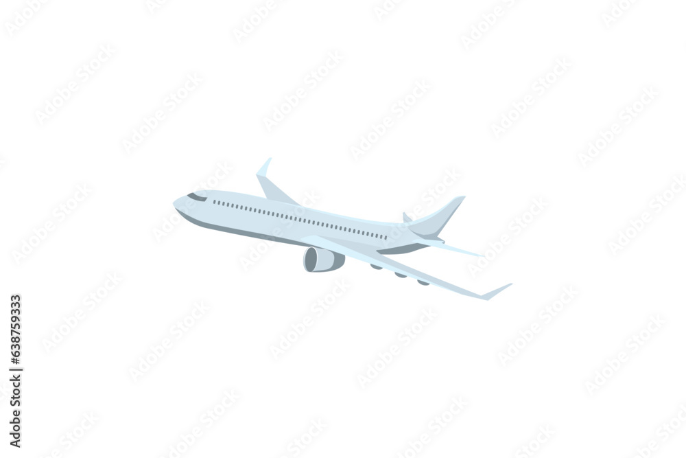 airline flat design vector illustration. Isolated white background.