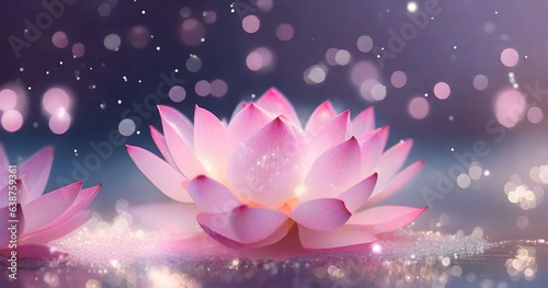 pink lotus flower on blurred background.  © Clip Arts Fusion 