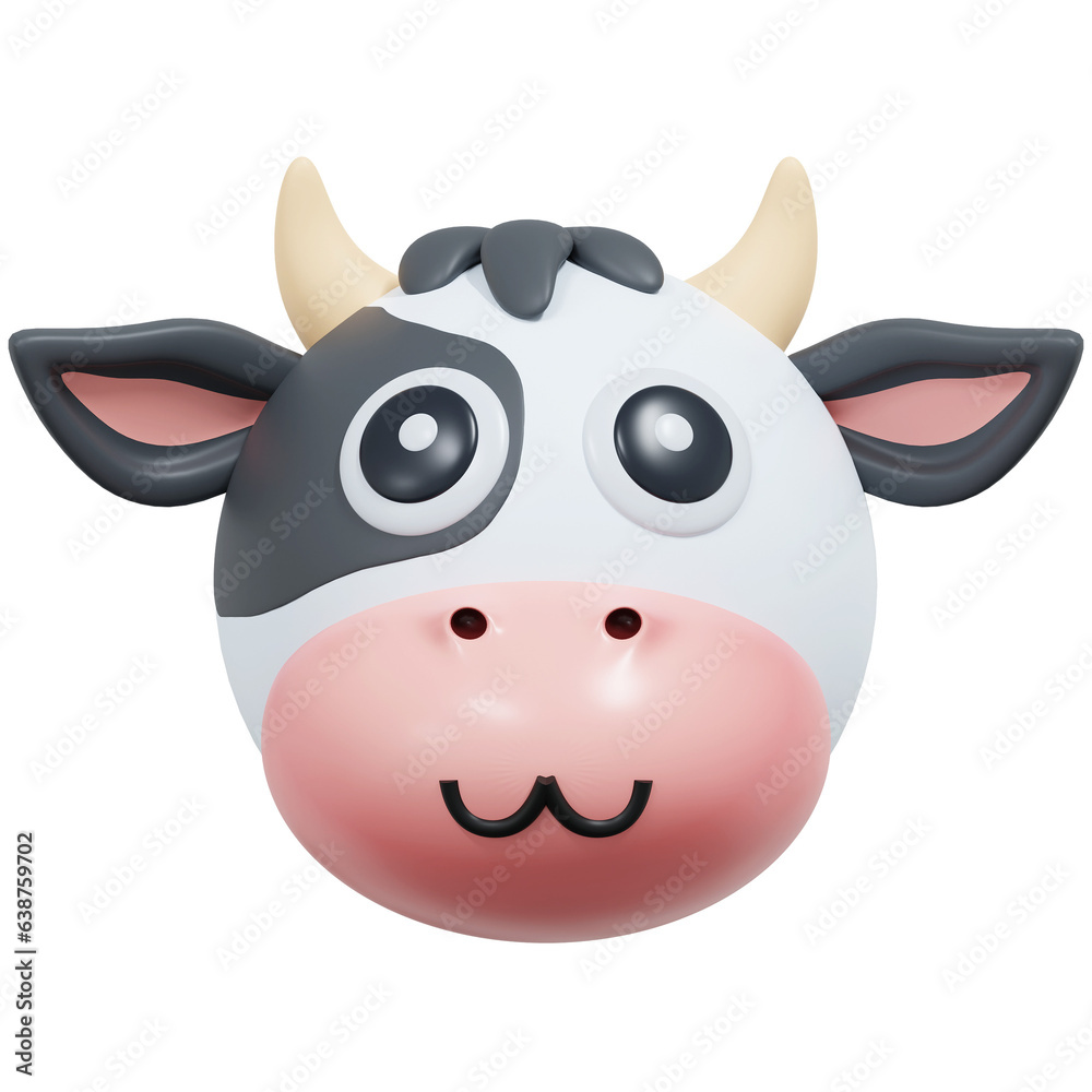 cute cow emoticon 3d illustration cute cow emoticon 3d illustration