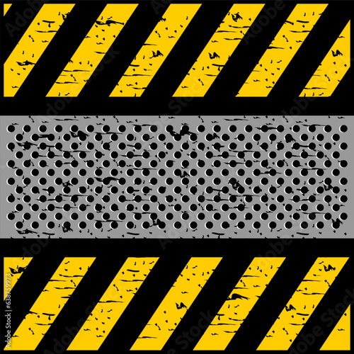 under construction background with warning stripes