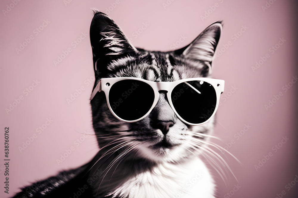 a cat in sunglasses. Generative AI