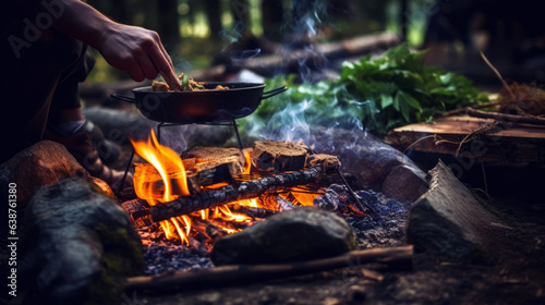 cooking on the campfire