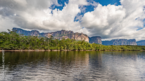 Scenic view of Canaima National Park Mountains and Canyons in Venezuela photo