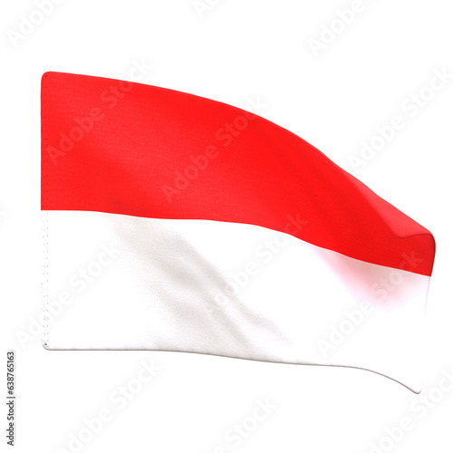 3D Indonesia National Flag World