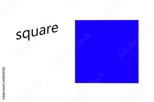 education for children geometric figure square white background text 3d rendering