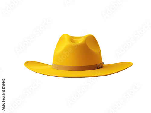 Yellow cowboy hat on white