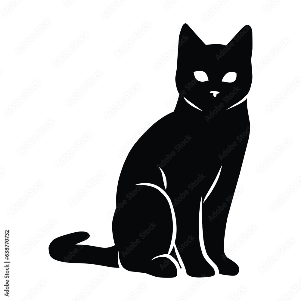 cat silhouette. celebrating cat day cat silhouette. celebrating cat day