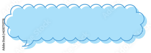 吹き出しのイラスト11【線とずらし塗り（水色）】