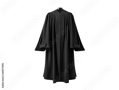 Black judge robe uniform on white