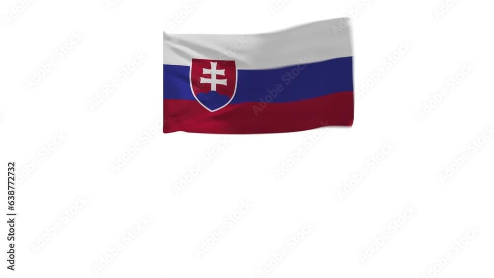 3D rendering of the flag of Slovakia in the wind.
