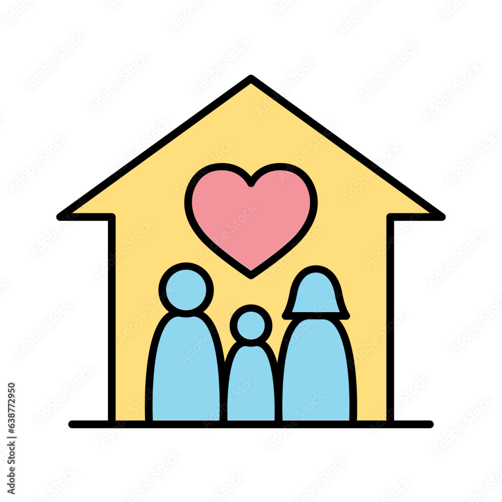Happy family icon Happy family icon