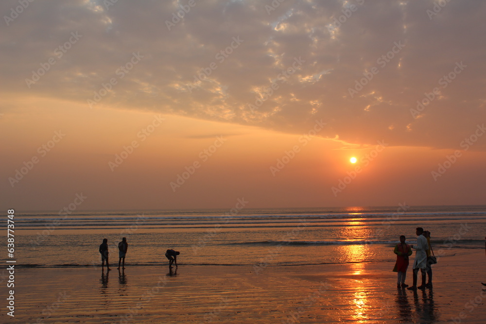 Cox's Bazar Beach, located in Cox's Bazar, Bangladesh, is the longest natural sea beach in the world, running for 120 kilometers