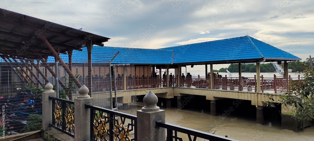 Obraz premium bridge over the river ( Muar Johor Port )