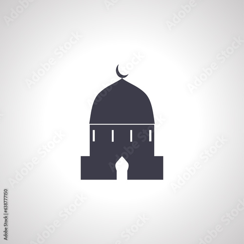 mosque icon. Islamic mosque isolated icon