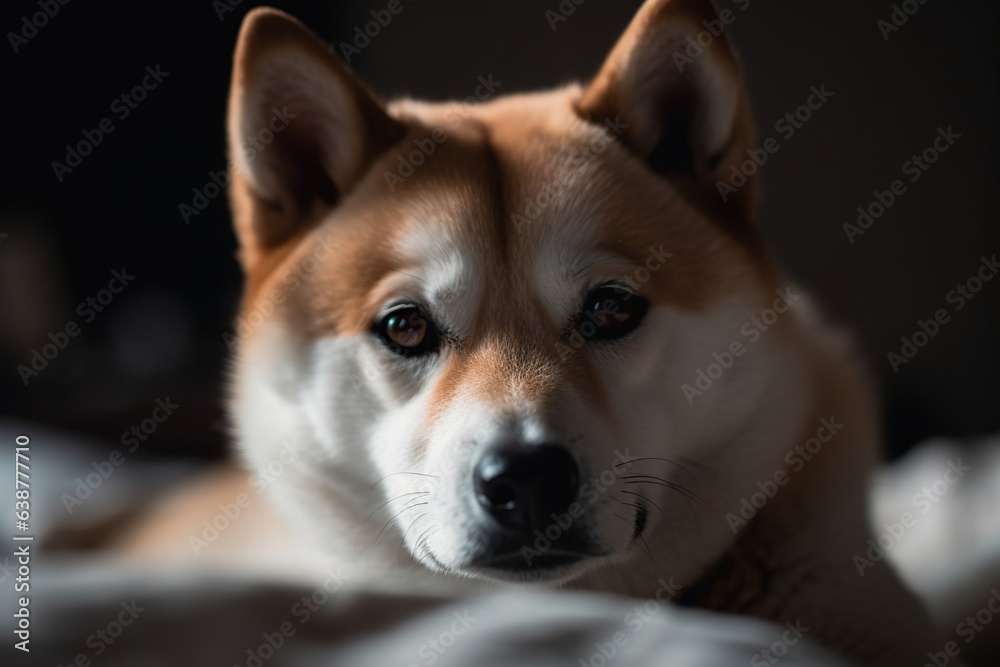 Close-up of Shiba Inu staring at camera. Selective Focus Close-up of Shiba Inu staring at camera. Selective Focus