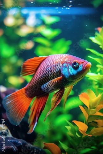 Colorful Fish in aquarium tank
