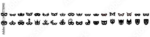 Masquerade icon vector set. Mask illustration sign collection. Carnival symbol. Carnival mask logo.