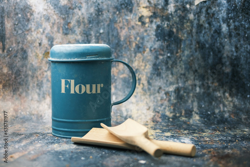 a can of flour for baking bread