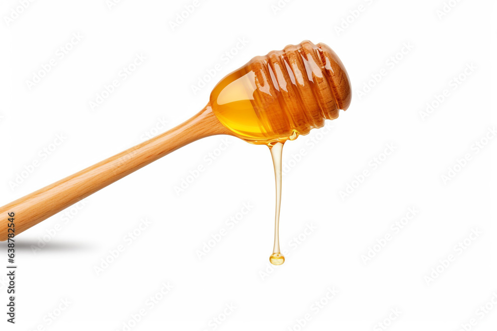 Honey dipper or spoon made from wooden isolated on a transparent background generative Ai Honey dipper or spoon made from wooden isolated on a transparent background generative Ai