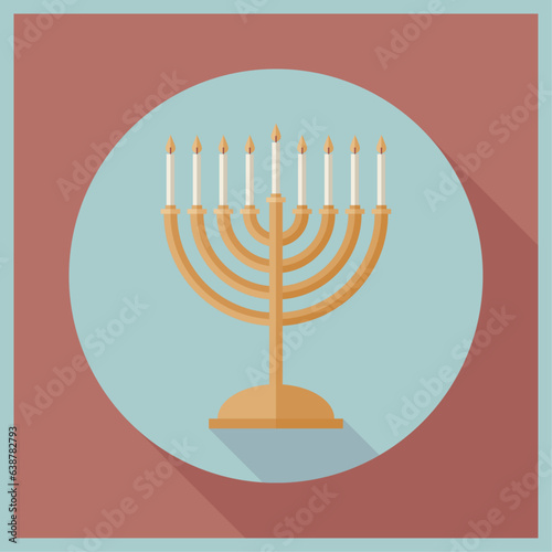 Menorah. Vector icon illustration for Hanukkah.
