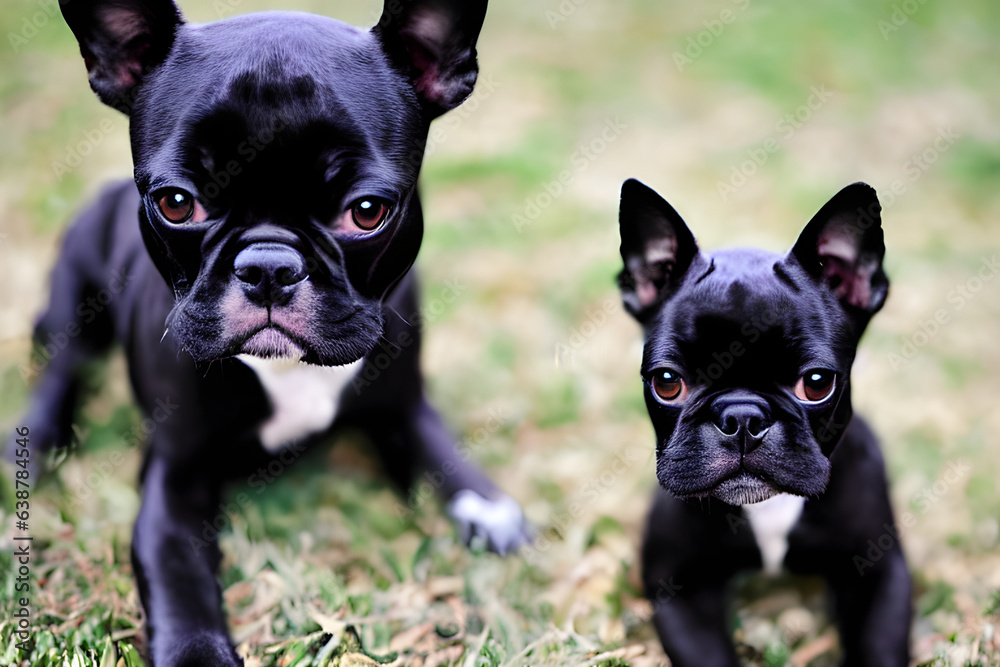 Fototapeta premium beagle, dog, playing, dachshund, schnauzer Generative AI