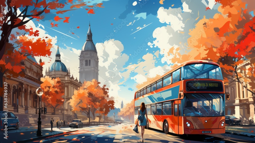Obraz premium Woman exploring the streets of London