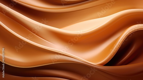 Abstract brown waves background. Caramel  coffee blending gradient wavy texture. Modern AI illustration. Chocolate wave wallpaper.