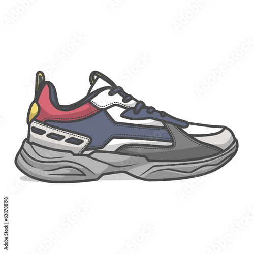 youth sneakers, icon design, and can be used for product illustration