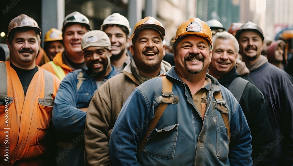 Lächelnde Handwerker in Aktion Lächelnde Handwerker in Aktion