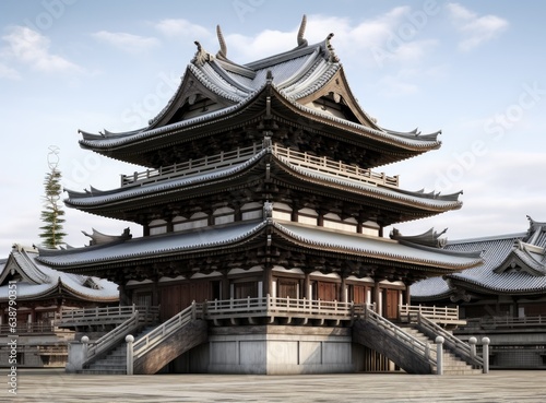 Drevny Japanese dom in traditional style Japan