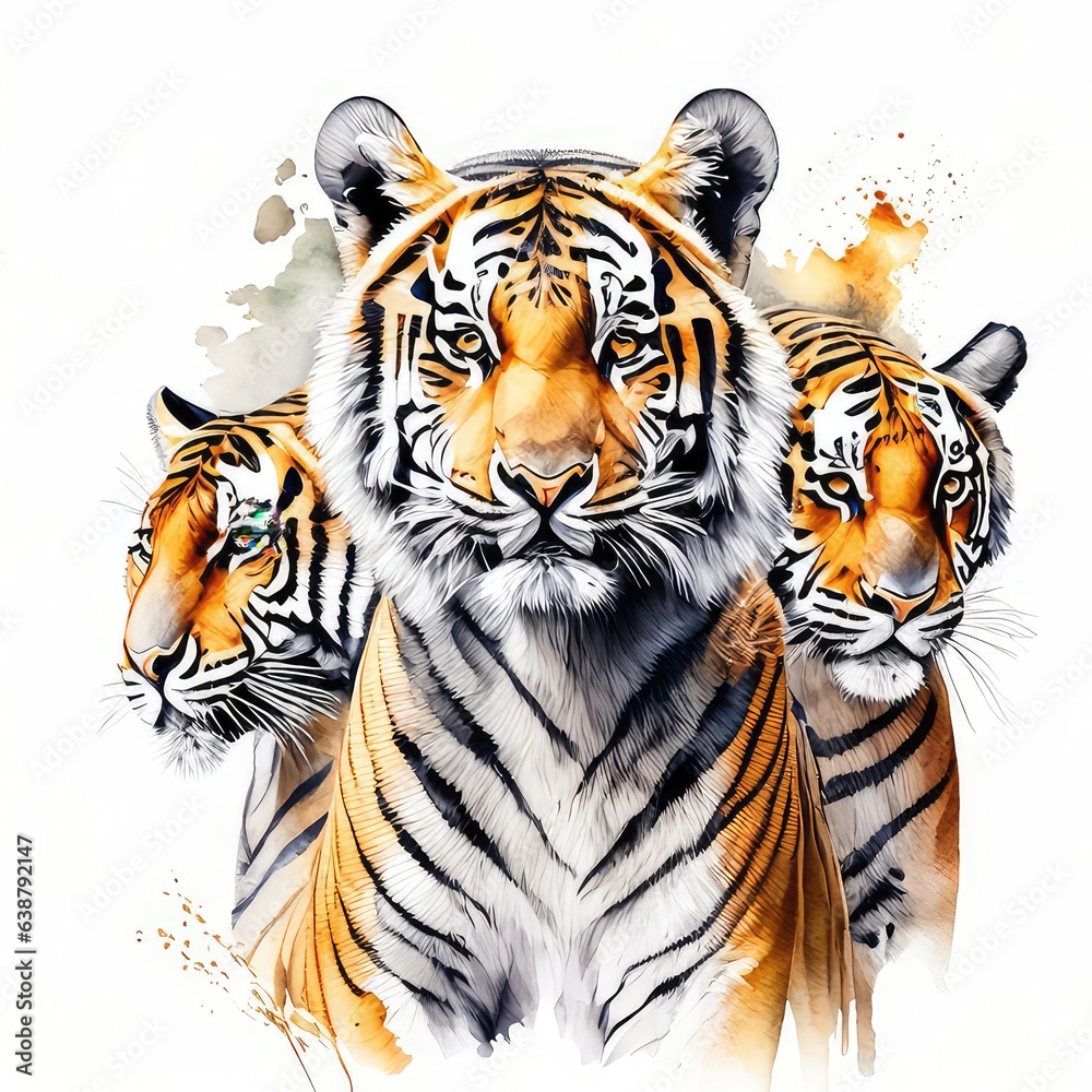 Fototapeta premium tiger on a black background