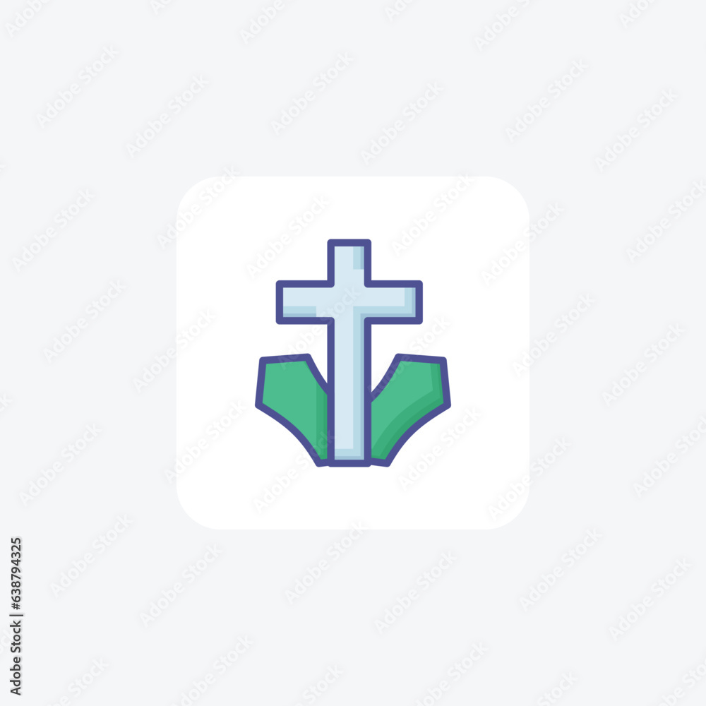 Honoring Memories with Christian Graveyard Cups Filled Outline Icon Honoring Memories with Christian Graveyard Cups Filled Outline Icon