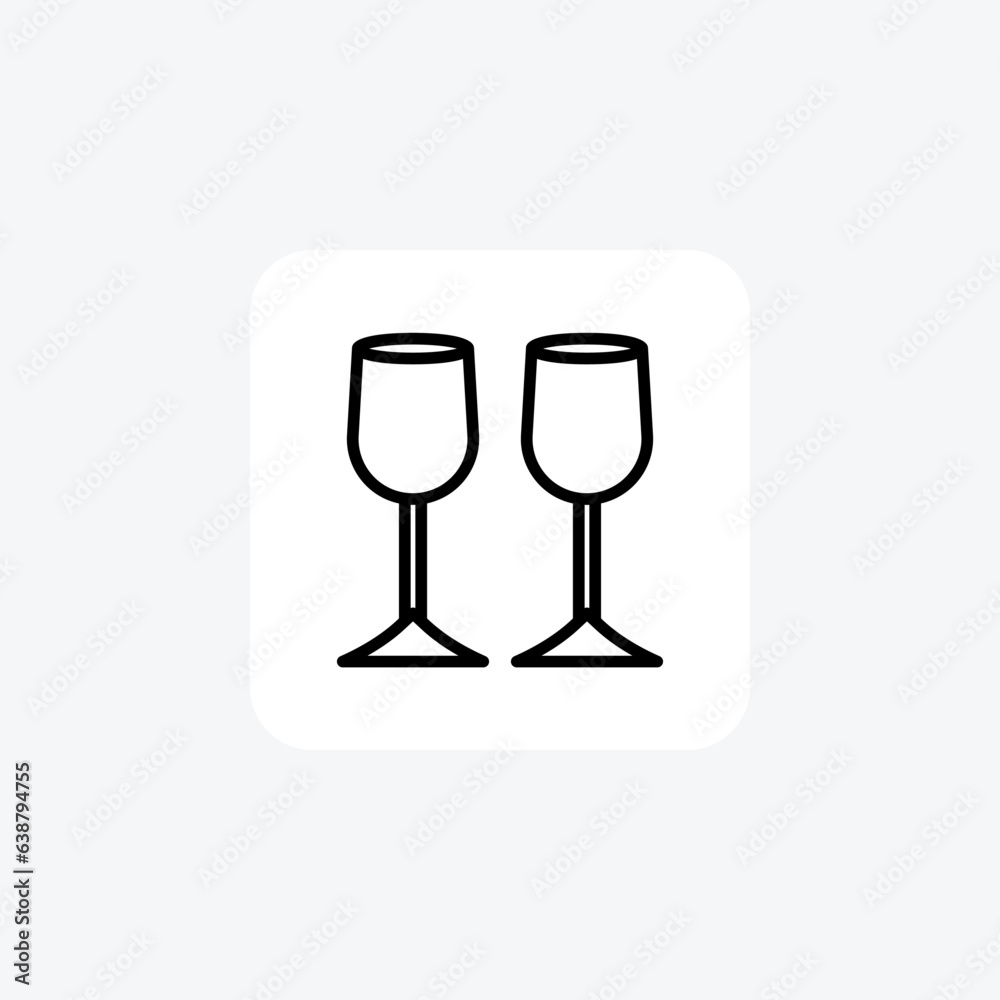 Elegant Wine Glass Line Icon Elegant Wine Glass Line Icon