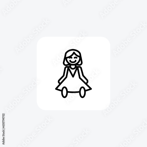 Enchanting Christmas Doll Line Icon